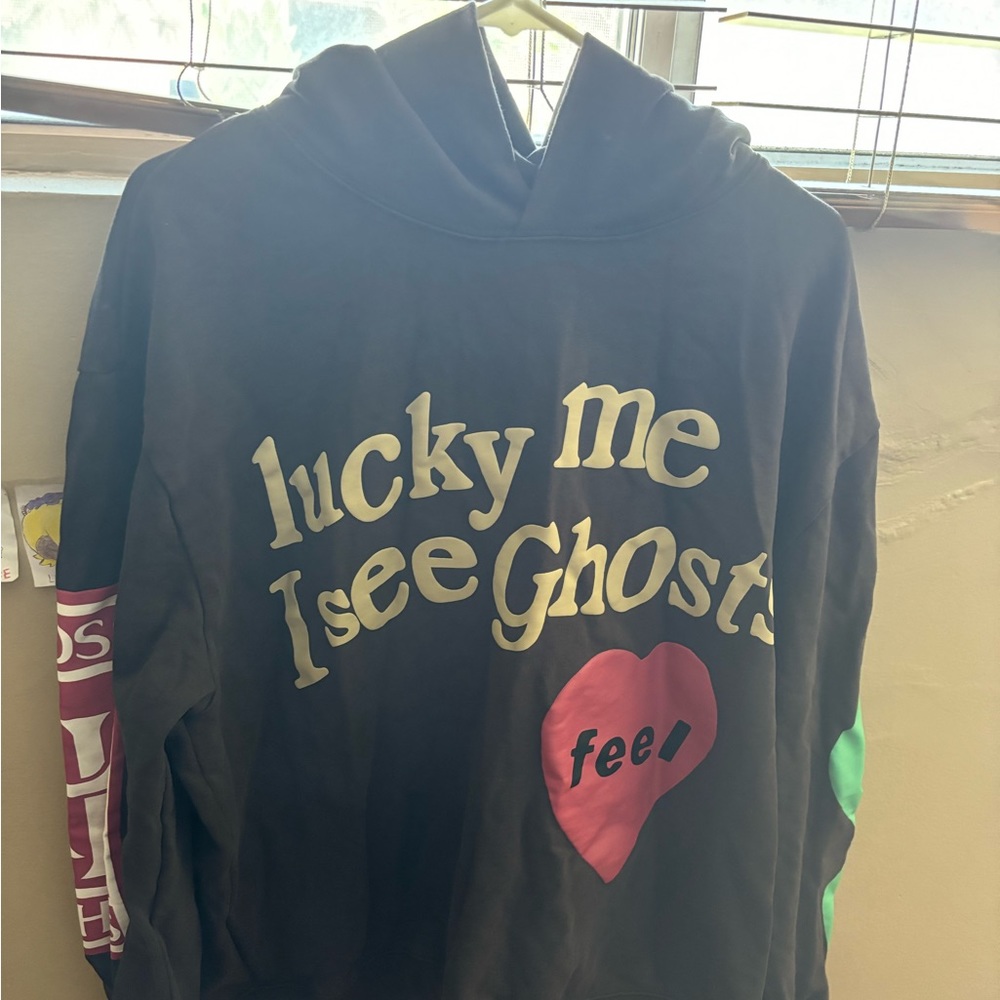 Kanye West Foam Printing Lucky me i see ghosts Hoodie